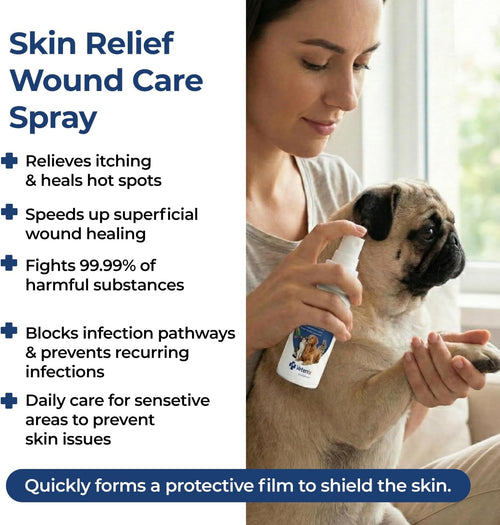Dog Wound Care Spray | Healing Aid and Skin Repair, Clean Wounds, Relieve Dog Skin Allergies, Safe for All Animals. 3.38 Ounces