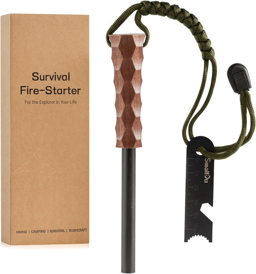 Ferro Rod Fire Starter, Survival Flint and Steel Fire Starter Kit for Hiking, Bushcraft,Camping Essentials Gear, Emergency Supplies - Ideal Gift for Explorers | PrepWiseGear