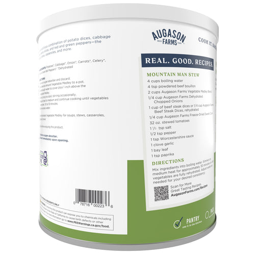 Vegetable Medley Blend Can - Dehydrated Mixed Veggies - Gluten Free Emergency Food Supply with Long Shelf Life for Survival, Disaster Prep & Everyday Meals - 131 Servings