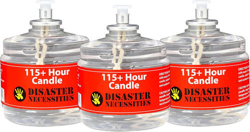 115 Hour plus Emergency Candles, Clear Mist - Set of 3 Long-Burning Survival Candles