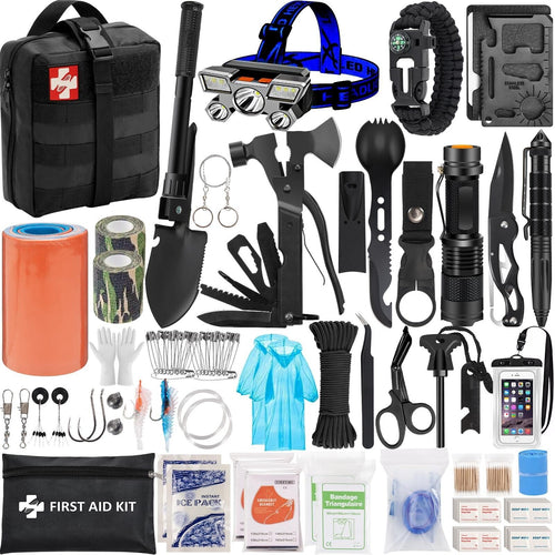 142Pcs Survival Kit, Professional Survival Equipment with Molle Pouch Camping... | PrepWiseGear