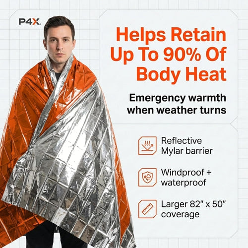Mylar Blankets 8 Pack - Waterproof Emergency Blanket - Rip and Tear Resistant Survivalist Gear - Emergency Thermal Blanket for Outdoor Survival | PrepWiseGear