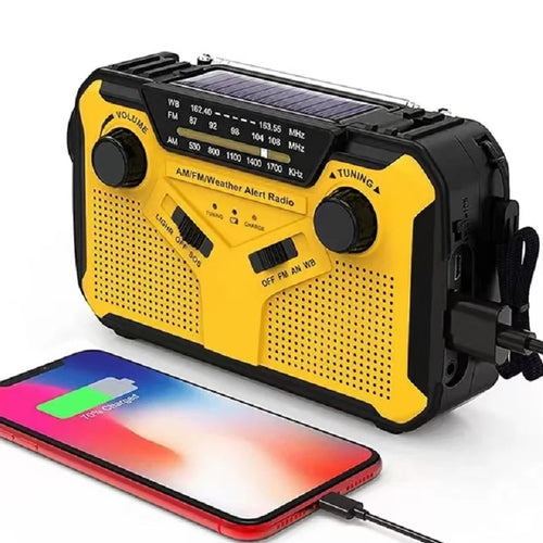 Multifunctional Radio Hand Crank Solar USB FM/ AM Radio Emergency Flashlight Power Bank High Quality 4000Mah Power Bank Radio | PrepWiseGear