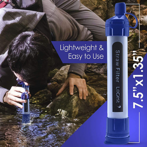 4 Pack Water Filter Straw - Portable, Compact, Multipurpose Water Purification Device for Emergency Kits, Outdoor Activities, Camping, Travel | PrepWiseGear
