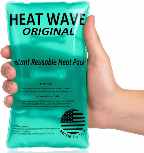 Instant Heat Packs Medium (5×9”)- Medical Grade Reusable Green 1-Pack Fast and HOT - Made in USA for Muscle Aches, Back, Arm, Shoulder, Pain Relief, Warmth on the Go; Heating Pad Click Heat | PrepWiseGear