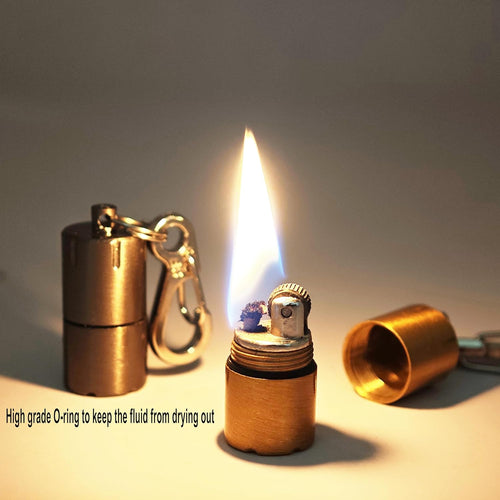 2 Pack Black Gold Keychain Peanut Lighter EDC Mini Waterproof Lighter for Fire Starter Survival Emergency Use Fluid Not Included | PrepWiseGear