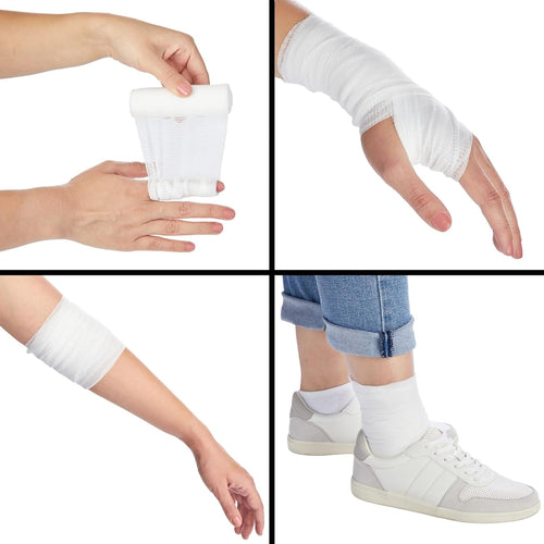 4-Inch Gauze Bandage Roll - Soft Stretchy Fabric & Gauze Wrap - Breathable Textured Design for Secure Compression - Pack of 1, 48 Count