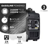Customer photo of 2,400W Portable Inverter Generator - CO Alert