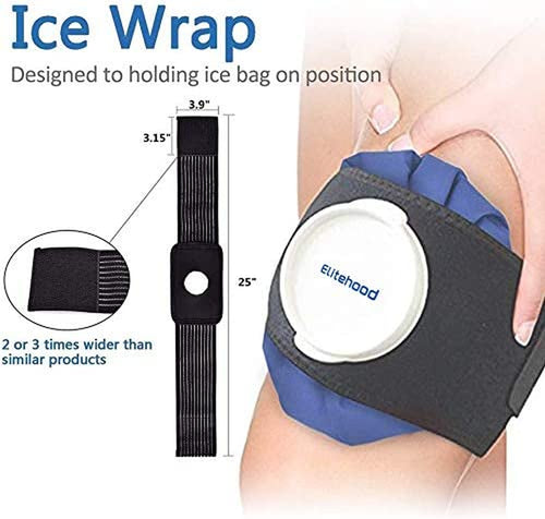 Ice Cold Pack Reusable Ice Bags Hot Water Bag for Injuries, Hot & Cold Therapy and Pain Relief with Elastic Breathable Support Wrap, 4-Pack, 3 Sizes (6"/9"/11"), (For Hot Therapy Is 50-60℃) | PrepWiseGear
