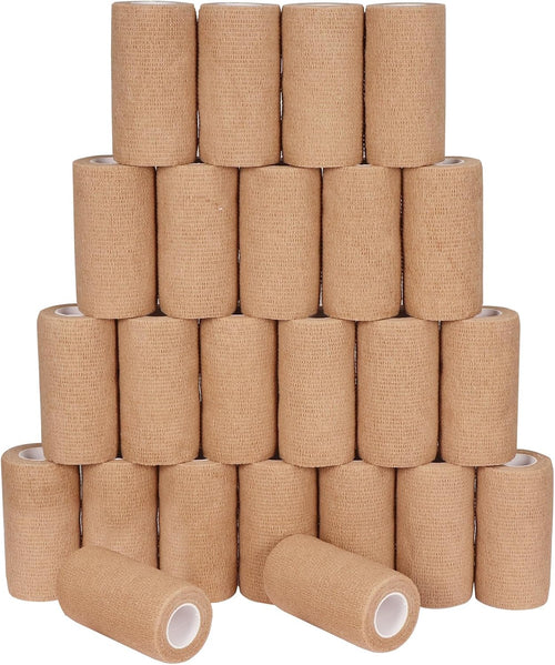 24 Pack Self Adhesive Bandage Wrap, 4β X 5 Yards Cohesive Medical Tape Elastic Wrap for Sports, Ankle, Wrist Sprains, Pet First Aid