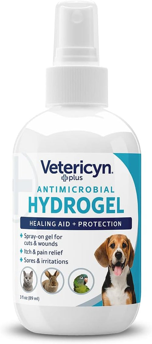 plus Dog Wound Care Hydrogel Spray | Healing Aid and Wound Protectant, Sprayable Gel to Relieve Dog Itchy Skin, Safe for All Animals. 3 Ounces