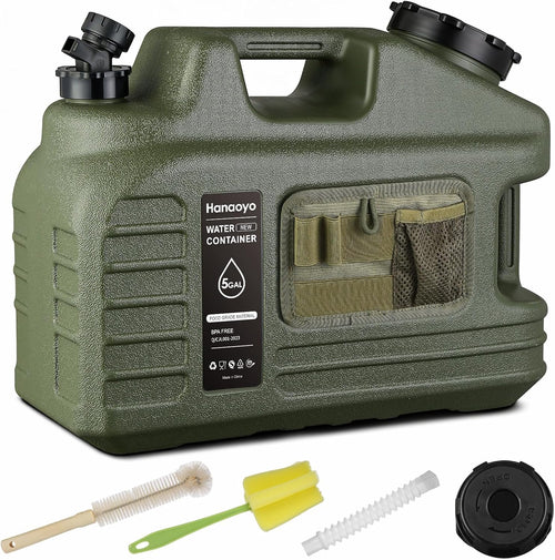 5 Gallon Camping Water Jug with Spigot, Water Container BPA Free Water Storage with Tool Bag, Portable Water Tank Emergency Water Storage for Hiking, Camping, Picnic, Home Use