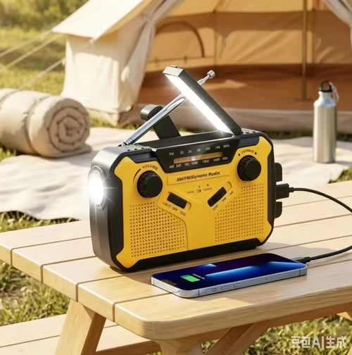 Multifunctional Radio Hand Crank Solar USB FM/ AM Radio Emergency Flashlight Power Bank High Quality 4000Mah Power Bank Radio | PrepWiseGear