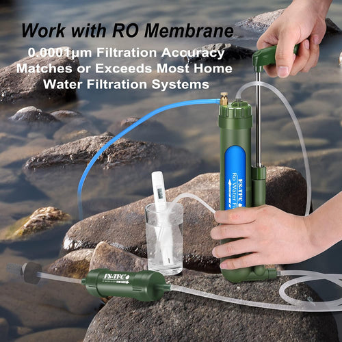 Portable Water Filter Survival Gear High Precision and Large Flow Optional 2 in 1 Water Purification for Hiking, Camping, Travel, and Emergency Preparedness | PrepWiseGear