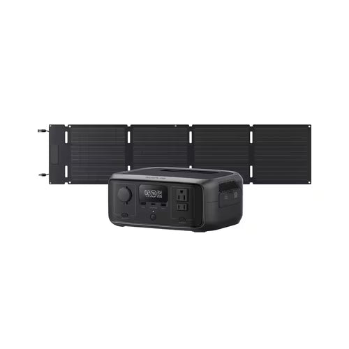 245Wh River 3 Power Station with 60W Solar Panel, 300W Output/Surge 600W, LFP Power Station, Home Backup, Camping