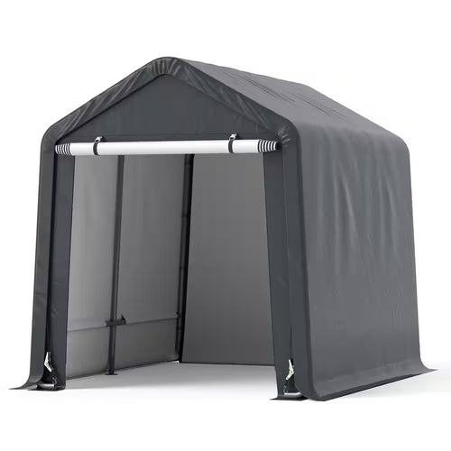 6.5 Ft. X 8 Ft. Gray Portable Outdoor Storage Shelter | PrepWiseGear