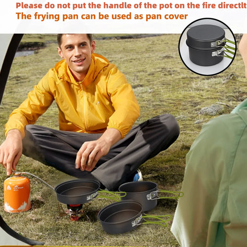 Camping Cookware Set Camping Gear Campfire Utensils Non-Stick Cooking Equipment Lightweight Stackable Pot Pan Bowls with Storage Bag for Outdoor Hiking | PrepWiseGear