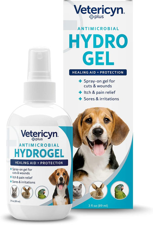 plus Dog Wound Care Hydrogel Spray | Healing Aid and Wound Protectant, Sprayable Gel to Relieve Dog Itchy Skin, Safe for All Animals. 3 Ounces
