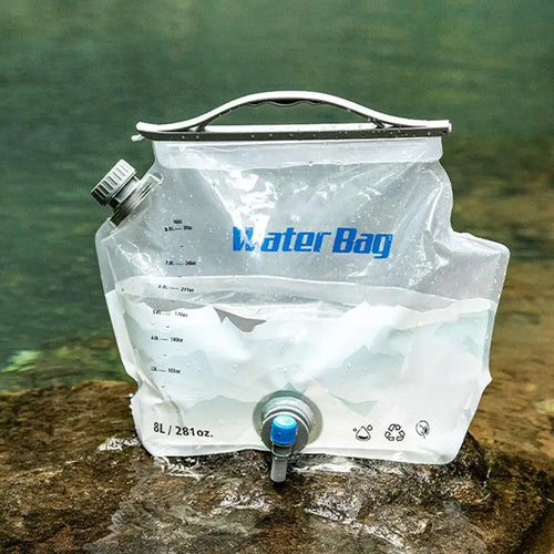 8L Camping Water Bag with Faucet Portable Water Container Folding Water Storage Carrier Jug Outdoor Water Pouch for Camping | PrepWiseGear