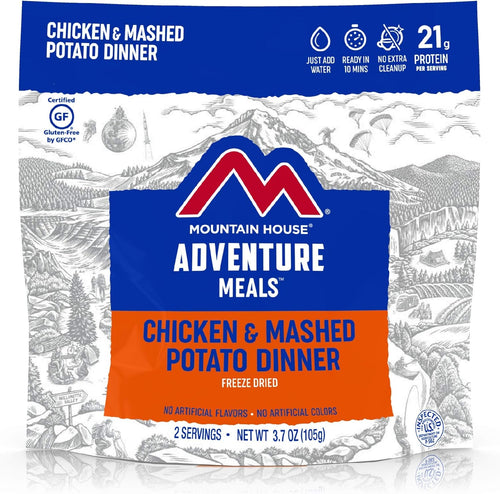 Chicken & Mashed Potato Dinner Gluten| Freeze Dried Backpacking & Camping Food | Survival & Emergency Food | Gluten-Free | PrepWiseGear