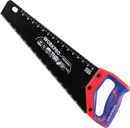 16-Inch Universal Handsaw with Non-Slip Comfortable Handle, Anti-Rust Wood Saw with Chip Removal Design, Heavy-Duty for Cutting Wood, Laminate, PVC