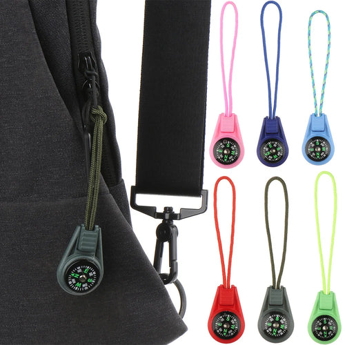 2Pcs EDC Mini Compas with Zipper Tail Rope Paracord Bracelet Gear Survival Keychain Camping Hiking Pocket Compasses Outdoor Tool | PrepWiseGear