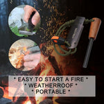 Fire Starter for Campfires, Flint and Steel Fire Starter Kit, Ferro Rod Survival Kit, Fast Fire Stick with Survival Whistle, Regular Size | PrepWiseGear