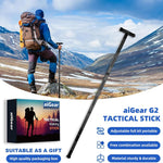 G2 Tactical Hiking Stick, Heavy-Duty 6-8 Section Adjustable Walking Staff for Men Women, Aerospace Aluminum Trekking Poles with Multi-Tool for Camping Wading Self Defense Overlanding | PrepWiseGear