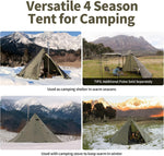 Ranch Fire Teepee Tent, Cold Weather Winter Hot Tent with Stove Jack, 4-6 Person Waterproof Windproof 4 Season Tents for Camping | PrepWiseGear