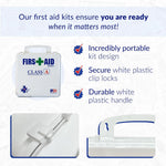 Mfg Class a 21 plus - 146Pc Usa-Made ANSI & OSHA Compliant First Aid Kit - Emergency Medical Supplies for Minor Injuries - First Aid Kits for Businesses, Homes, & More | PrepWiseGear