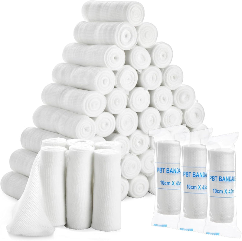 4-Inch Gauze Bandage Roll - Soft Stretchy Fabric & Gauze Wrap - Breathable Textured Design for Secure Compression - Pack of 1, 48 Count