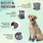 Dog Shoes for Large Small Medium Dogs - Waterproof Dog Boots for Summer Hot Pavement, Paw Protector for Outdoor Walking Winter Snow, Anti-Slip Rubber Dog Booties for Hardwood Floor (GY, 7)