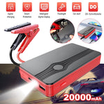 Emergency Power Starter, 20000 Mah Car Jump Starter Battery Power Bank, Vehicle Emergency Starting Booster for Car Boat Truck, Red