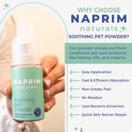 Soothing Pet Powder – Talc-Free Itch Relief for Dogs - Hot Spot Treatment, Dog Allergy Relief & Dry Shampoo for Dogs - Dog Paw Balm & Wound Care - First Aid for Sensitive Skin