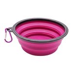 Portable Foldable Dog Bowl Outdoor Camping Travel 2-In-1 Pet Feeding and Drinking Bowl with Mountaineering Buckle Pet Supplies