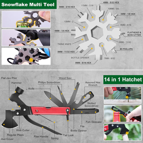 Survival Kits 27 in 1, Survival Gear and Supplies, Christmas Stocking Stuffers Camping Accessories Tactical Gear Fishing Equipment for Camping Hiking Hunting, Christmas Birthday Gifts for Men | PrepWiseGear