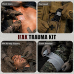 IFAK Trauma Kit 18Pcs, Tactical First Aid Kit with Venom Extractor & Emergency Blanket, Trauma Kit Combat Pack for Trauma Wound Care, Gunshot, Outdoor, Hiking, Car & Camping | PrepWiseGear