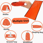 2 Pack Emergency Sleeping Bag, Mylar Emergency Blanket, Waterproof Lightweight Survival Shelter Blanket, Portable Survival Thermal Bivy Sack for Outdoor Camping Hiking Adventure | PrepWiseGear