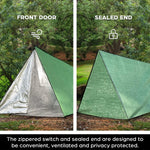 Extra Large Zipper Reusable Survival Emergency Shelter Tent,Thermal Waterproof Fireproof Lightweight Bugout, with Paracord?Stake for Camping,First Aid,Hiking&Bushcraft | PrepWiseGear