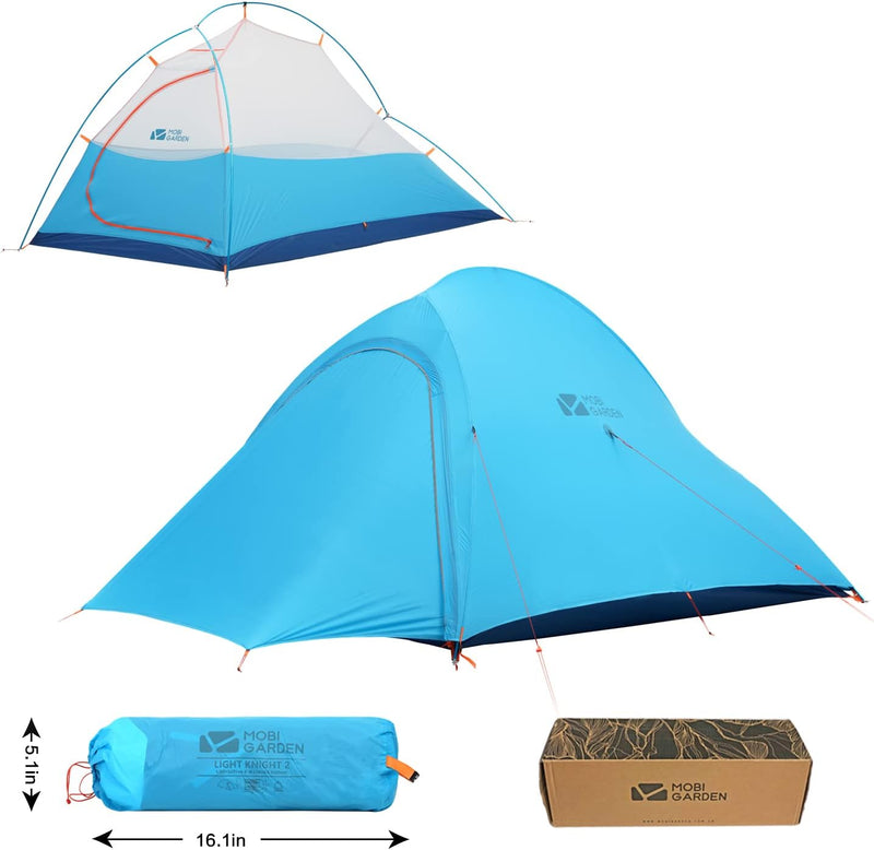 Camping Tents 2 Person, Lightweight Backpacking Tent for Hiking and Biking, Waterproof, Packs Light and Compact 4.2Lb | PrepWiseGear