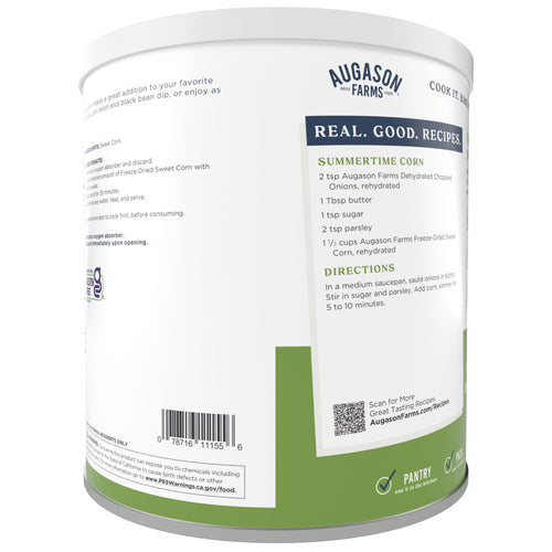 Freeze Dried Sweet Corn Can, Emergency Food Supply, Everyday Meals, 30 Servings