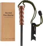 Ferro Rod Fire Starter, Survival Flint and Steel Fire Starter Kit for Hiking, Bushcraft,Camping Essentials Gear, Emergency Supplies - Ideal Gift for Explorers | PrepWiseGear