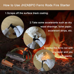 Fire Starter for Campfires, Flint and Steel Fire Starter Kit, Ferro Rod Survival Kit, Fast Fire Stick with Survival Whistle, Regular Size | PrepWiseGear