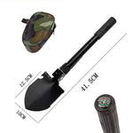 Foldable Portable Truck Mounted Engineer Shovel Camping Tent Outdoor Shovel Self-Defense Survival Tool Compass Storage Bag | PrepWiseGear
