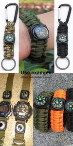 15Pcs Slip-On Wrist Compass Hard Shell Liquid Filled Mini Small Button Compass Paracord Bracelet for Outdoor Hiking Survival Wrist Watch Band 3/4" (20Mm) | PrepWiseGear