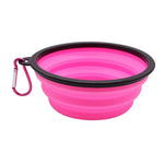 Portable Foldable Dog Bowl Outdoor Camping Travel 2-In-1 Pet Feeding and Drinking Bowl with Mountaineering Buckle Pet Supplies