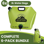 6Pack Collapsible Water Container 8L/2 Gallon Water Jug, Water Storage Bag, Collapsible Water Bag for Travelling, Emergency Water Bag Suitable for Camping Essentials, Survival Gear, Camping Water Jug | PrepWiseGear