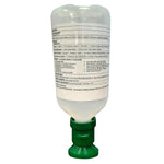 Sterile Saline Eyewash Solution 2-Pack - 500 Ml (16.9 Fl Oz) Bottles + Ergonomic Cup - Emergency Eye Station Refill for Flushing & Irrigating Eyes, 8.5" H, 3" W, 3" L, by Plum