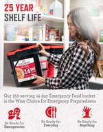 Emergency Food Supply - 14 Day, 150 Servings Emergency Freeze Dried Food Bucket, Protein Meals, Camping Essentials, Survival Kit, Disaster Prepping Supplies, up to 25 Year Shelf Life | PrepWiseGear