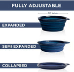 | Collapsible Silicone Dog Bowl | Travel Food and Water Station for Large Dogs | Lightweight, Sturdy, Leak Proof, Food Safe | Extra Large, Blue